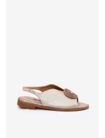 Lesklé Dámské Sandály S Dekorativním Detalem S.Barski KV51-012 Zlaté