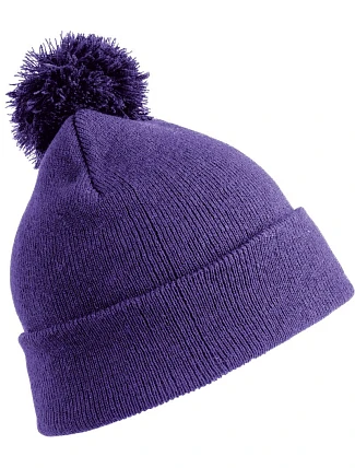 Result Headwear RC 028J Dětská pletená čepice s bambulí 28.028J purple
