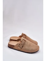 Dámské nazouváky a na platformě s přezkou khaki Selio Dámské nazouváky a na platformě s přezkou khaki Selio