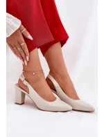 Pohodlné lodičky na podpatku Sergio Leone SK162 perlové