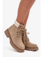 Dámské trapery na šněrování béžové Norena