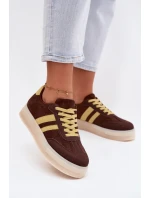 Dámské tenisky na platformě čokoládové Giselia