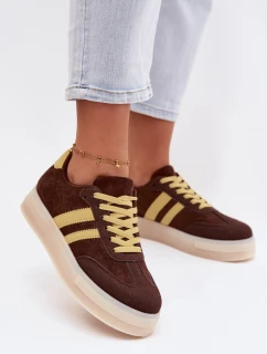 Dámské tenisky na platformě čokoládové Giselia