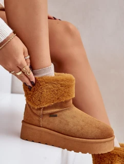 Sněhule na platformě s kožíškem Big Star OO274A106 Camel