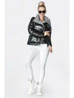 Černá dámská bunda s leskem (OMDL-023) Černá dámská bunda s leskem (OMDL-023)