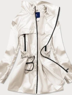 Tenká dámská bunda v perlové barvě se stojáčkem (AG5-017)