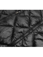 Černá dlouhá dámská prošívaná bunda (ag1-j9082b)