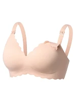 MOMCOZY YN46 bezešvá kojící podprsenka Floral Support, tělová barva, velikost S