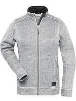 Daiber JN 897 Dámská pracovní pletená fleece bunda - Solid 02.0897 white melange/carbon