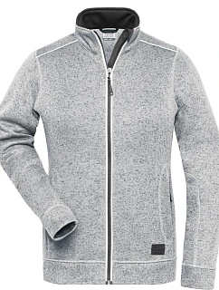 Daiber JN 897 Dámská pracovní pletená fleece bunda - Solid 02.0897 white melange/carbon