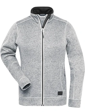 Daiber JN 897 Dámská pracovní pletená fleece bunda - Solid 02.0897 white melange/carbon
