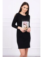 Šaty s potiskem koše černé