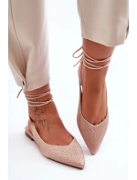 Dámské baleríny s ozdobnými čepicemi bežové Jange Dámské baleríny s ozdobnými čepicemi bežové Jange