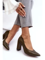 Kůže na vysokém podpatku Laura Messi 2624/227 tmavě zelené