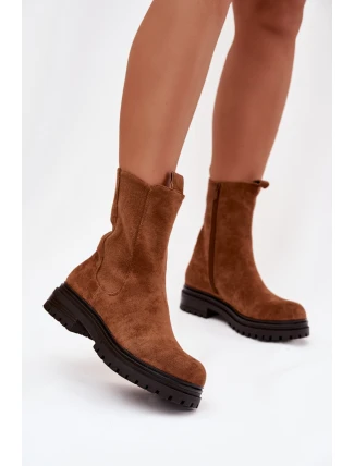 Dámské chelsea boty na zip Camel Julienne