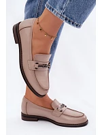 Dámské kožené mokasyny Vinceza 18132 Béžové