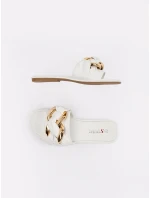 Trendy bílé dámské nazouváky bez podpatku Trendy bílé dámské nazouváky bez podpatku