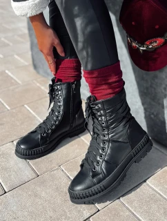 Dámské vázané kozačky CITYSTRY s hrubou podrážkou černé FashionStreet ZY0539