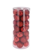 DEKORATIVNÍ PLASTOVÁ CETKA 6CM SADA 35 KS ČERVENÁ