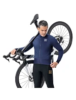 Rockbros YDWT014 zimní fleecová dvouvrstvá cyklistická bunda velikost L - modrá