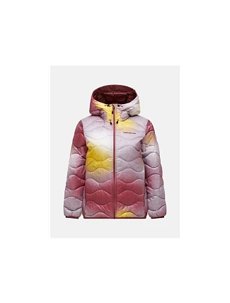 Dámská péřová bunda Peak Performance AOP Helium Down Hood – AOP, velikost: M Dámská péřová bunda Peak Performance AOP Helium Down Hood – AOP, velikost: M