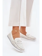 Dámské mokasíny z eco kůže stříbrné Bralithia