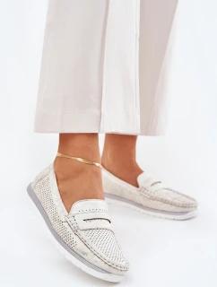 Dámské mokasíny z eco kůže stříbrné Bralithia