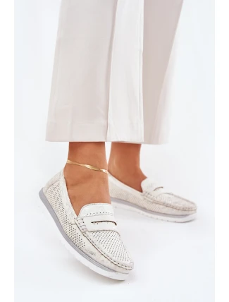 Dámské mokasíny z eco kůže stříbrné Bralithia