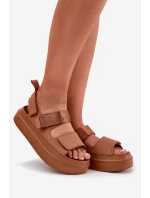 Dámské sandály na platformě se suchým zipem Camel Nitepira