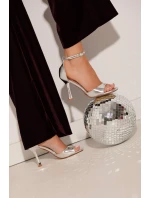 Sandály Na Podpatku Stříbrné Revella