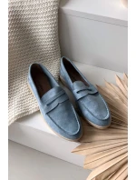 Dámské mokasyny z eko semiše modré Renelia
