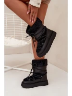 Dámské sněhule na platformě s kožíškem a šněrováním Marinna – černé Dámské sněhule na platformě s kožíškem a šněrováním Marinna – černé