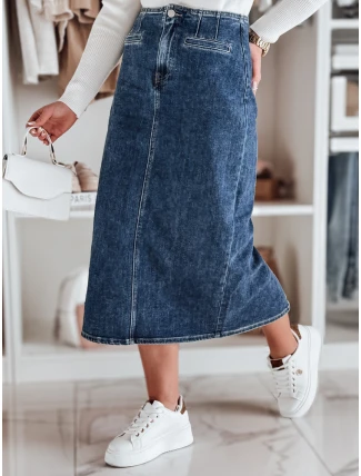 Džínová midi sukně s rozparkem VISTANO modrá FashionStreet CY0485