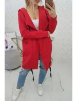 Zateplená bunda s kapucí červená