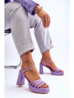 Dámské semišové sandály na platformě fialove Verda