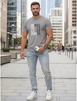 Pánské bavlněné tričko s potiskem revolution grey FashionStreet NX0143R