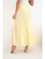 Dámská maxi bavlněná sukně s gumou v pase žlutá