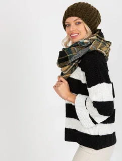 Tunelová šála AT KM 1402.20 černá a béžová