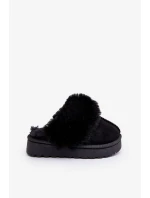 Dětské pantofle s kožíškem, Black Birasta