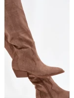 Dámské eko-semišové kovbojky na podpatku Jenaya – béžové