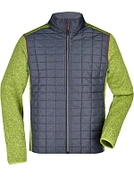 Daiber JN 742 Pánská pletená hybridní bunda 02.0742 kiwi melange/anthracite melange
