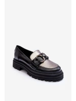 Dámské kůže Loafersy na plochém podpatku černé Elkiza Dámské kůže Loafersy na plochém podpatku černé Elkiza