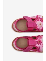 Dětské domácí pantofle na suchý zip s květinovým vzorem Barefoot Froddo Cannvas G1700439-4 Růžové Dětské domácí pantofle na suchý zip s květinovým vzorem Barefoot Froddo Cannvas G1700439-4 Růžové