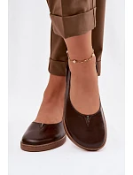 Kožené baleríny Barefoot Zazoo 10217 Čokoládové