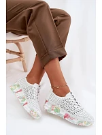 Kožené otevřené dámské polobotky bílé Telina