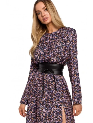 Dámský opasek z umělé kůže na zavazování M636 černý - MOE