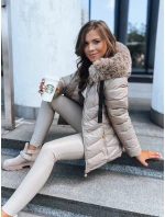 Dámská prošívaná zimní bunda s kapucí MIRIAL béžová FashionStreet TY3770