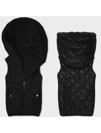 Černá dámská vesta s kožešinovou podšívkou S'West (B8252-101)