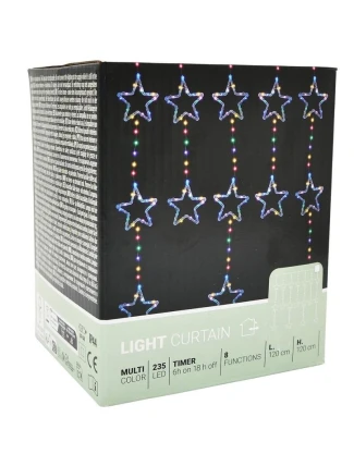 Světelné závěsy na vánoční stromek 120x120 CM 235LED MULTIKOLOR STARS