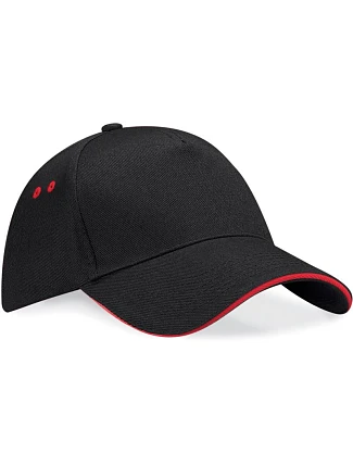 Beechfield B 15C 5 panelová sandwich kšiltovka 53.015C black/classic red Beechfield B 15C 5 panelová sandwich kšiltovka 53.015C black/classic red